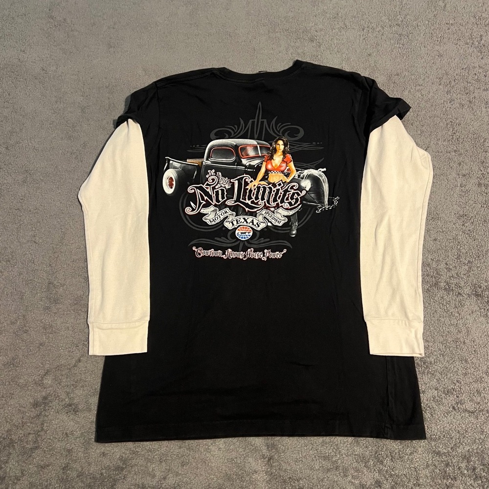 Vintage Y2K Grunge No Limits Motor Texas Speedway Hot Rod Layered Shirt 2XL
